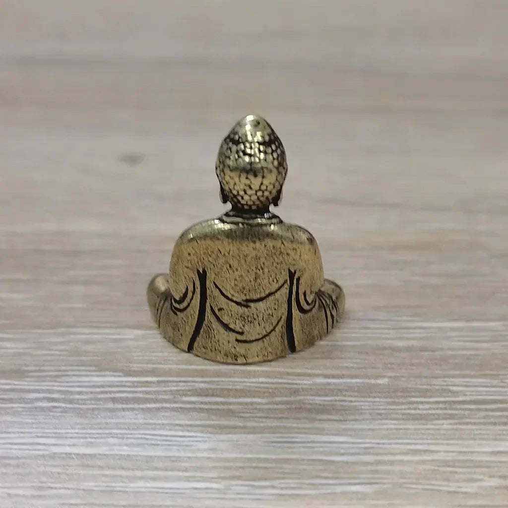 Skanto | 10 Stk. Miniatur Messing Sitzender Buddha Statue Figur für Reise Buddhismus Verehrung Home Office Schreibtisch Dekoration