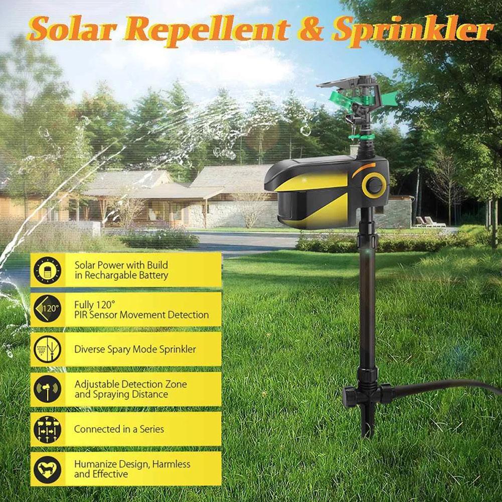 Skanto | Solarbetriebener, bewegungsaktivierter Sprinkler zur Abwehr von Rehen und Gartenschädlingen
