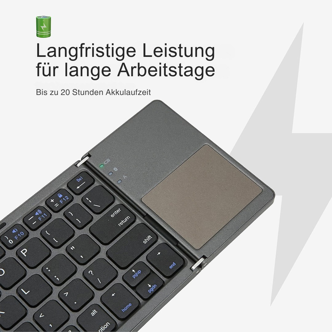 Skanto | Faltbare Bluetooth-Tastatur | Integriertes Touchpad | Schwarz