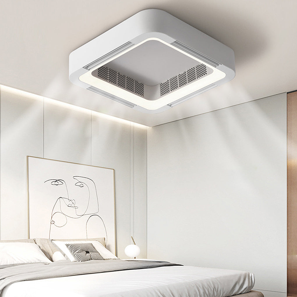 Skanto | Moderner blattloser Deckenventilator mit LED-Beleuchtung und Kronleuchter