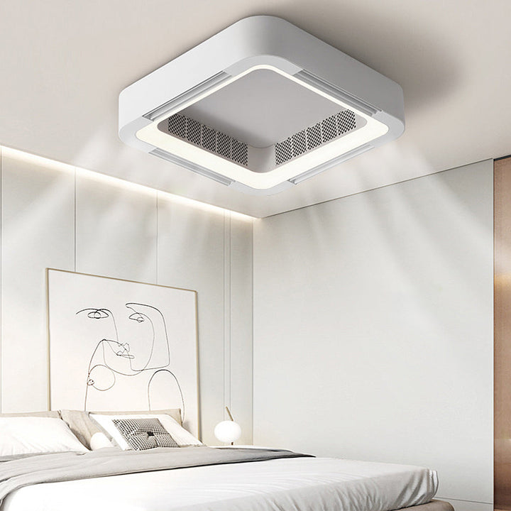 Skanto | Moderner blattloser Deckenventilator mit LED-Beleuchtung und Kronleuchter