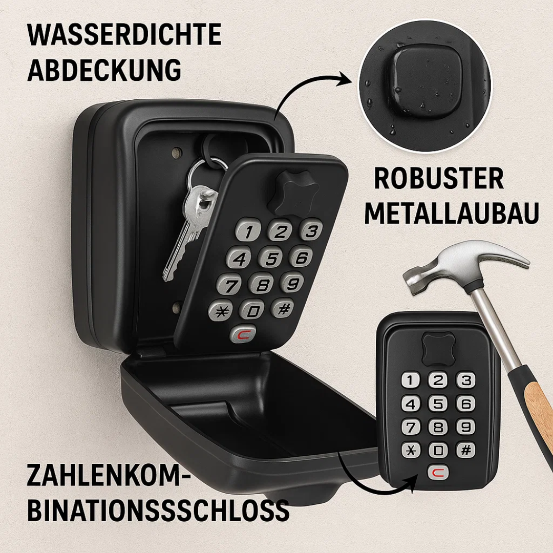 KeyGuard Outdoor-Safe – Wasserdichter Wand-Schlüsselkasten | Skanto