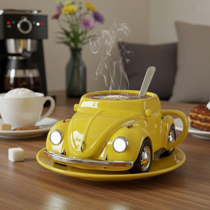 Skanto | RetroCar Keramik-Kaffeetasse – Einzigartiges 3D-Design für Kaffee & Tee