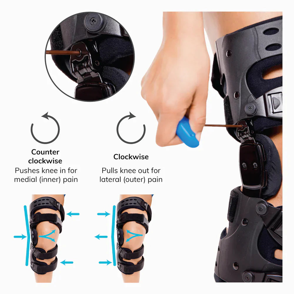 Skanto | Kniebandage zur Arthrose-Linderung | Mediale und laterale OA-Unterstützung bei Arthrose-Beinschmerzen