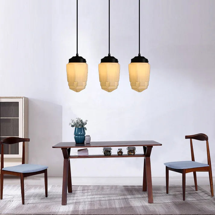 LumiNéo – Moderne geometrische Pendelleuchte aus Milchglas