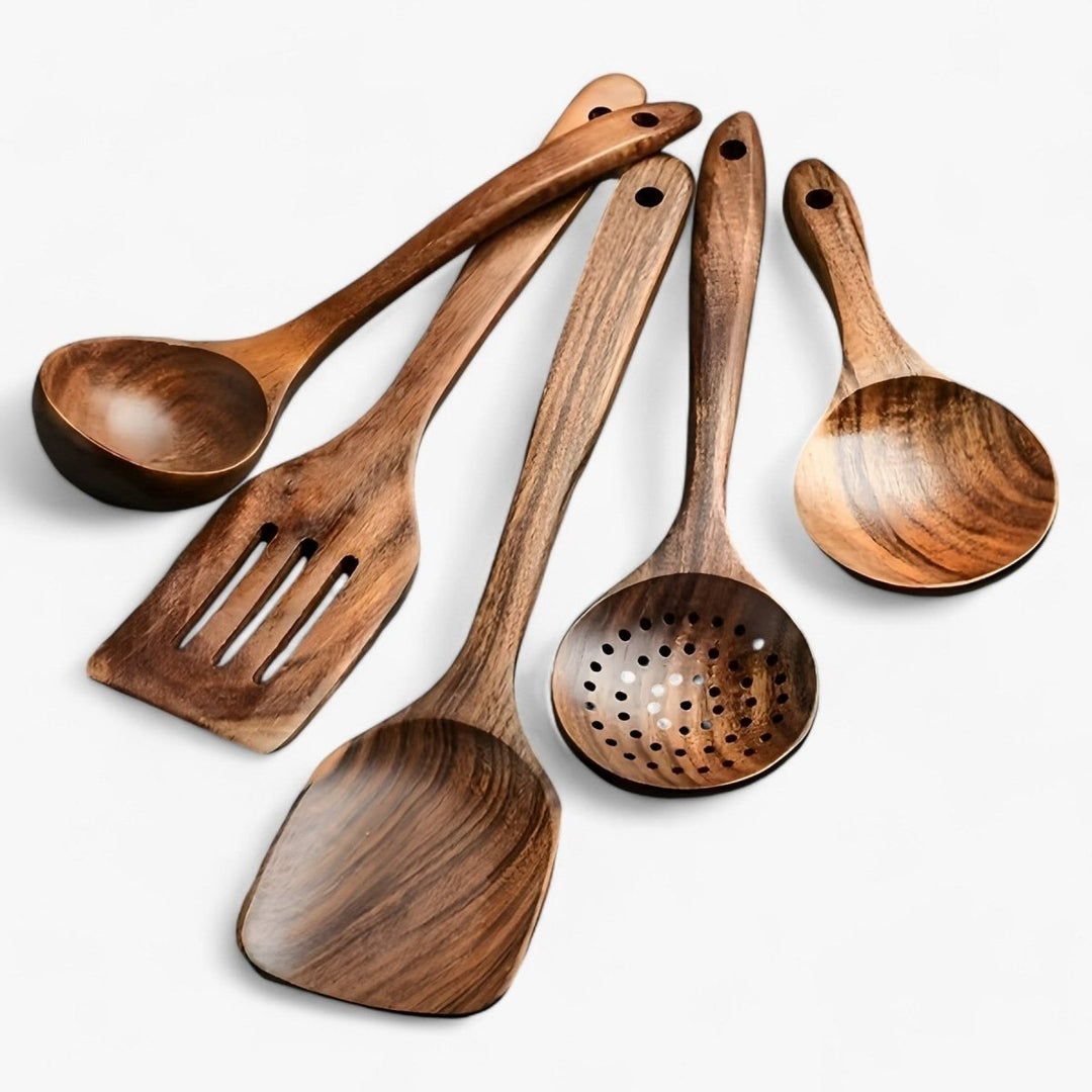 Skanto | 11-teiliges hitzebeständiges Küchenutensilien-Set aus Holz - WoodChef