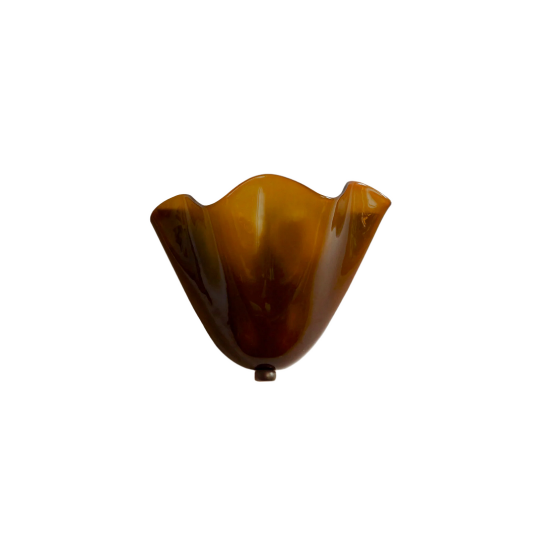 Skanto | Retro Buntglas-Wandleuchte im Muschelmuster