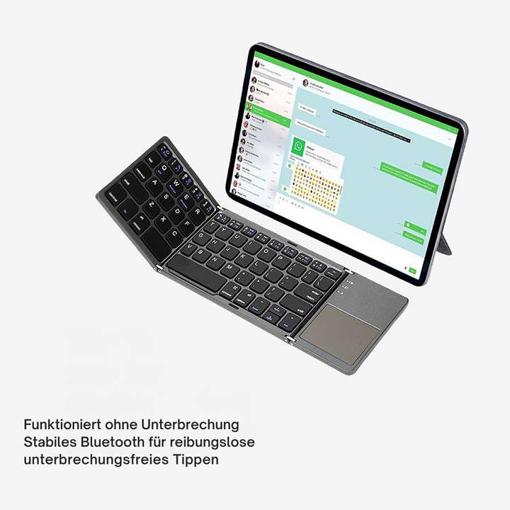Skanto | Faltbare Bluetooth-Tastatur | Integriertes Touchpad | Schwarz