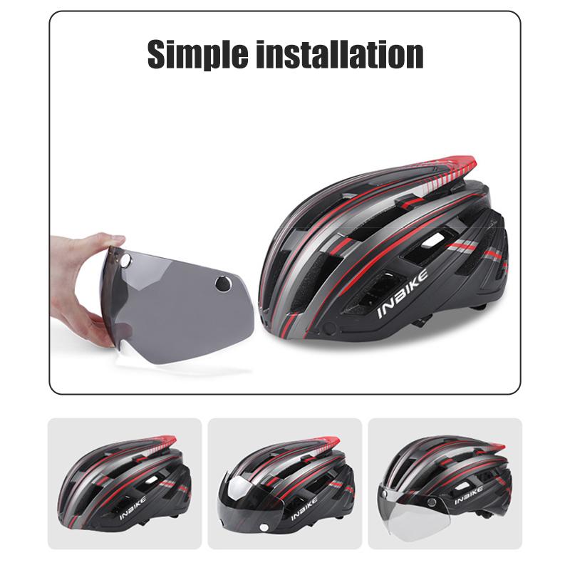 Skanto | Fahrradhelm mit Brille, Visier und LED-Rücklicht