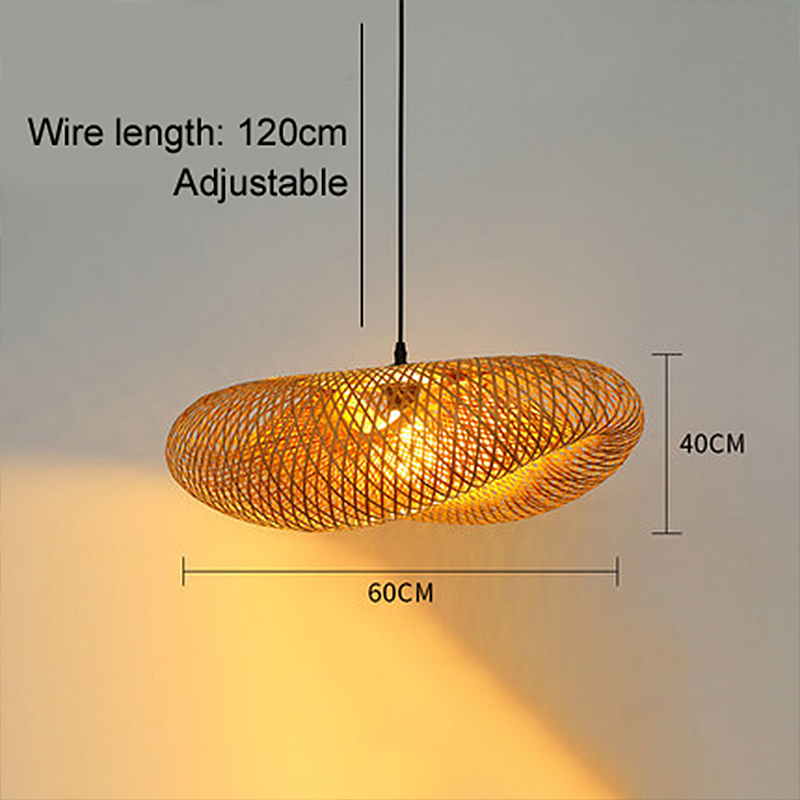 Skanto | Rattan Geflochten Bambus - Pendelleuchte - LED - Licht