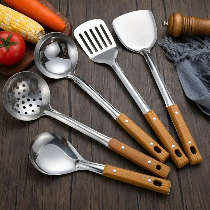 Skanto | Klassisches Küchenutensilien-Set aus Edelstahl (5-teilig)