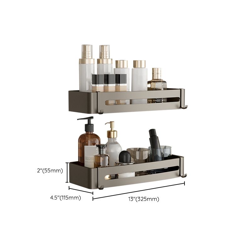 Skanto | Modernes Aluminium-Badezimmerzubehör-Set Graues Badezimmerregalsystem