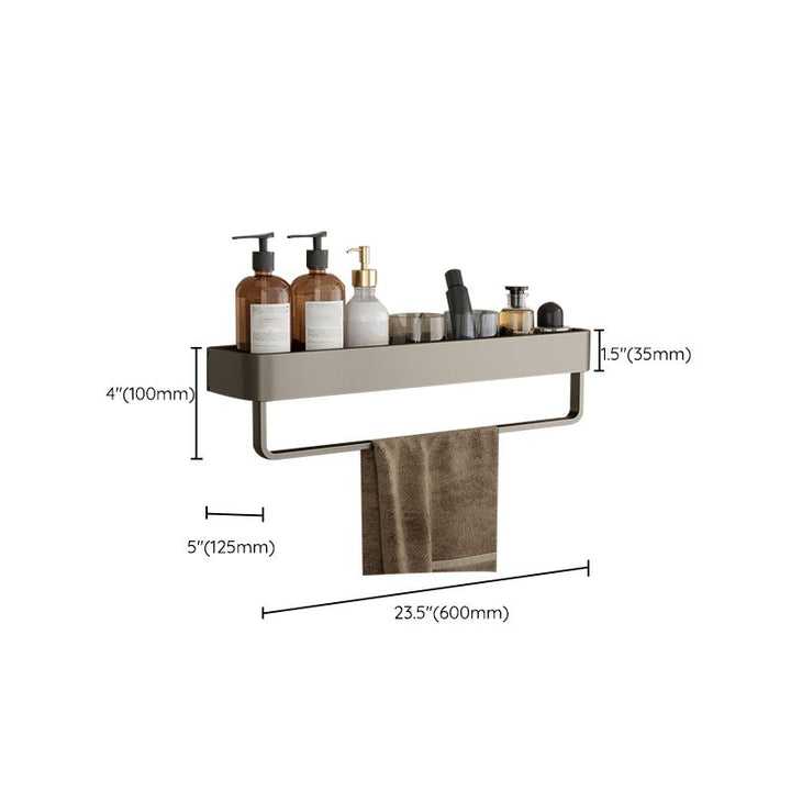 Skanto | Modernes Aluminium-Badezimmerzubehör-Set Graues Badezimmerregalsystem