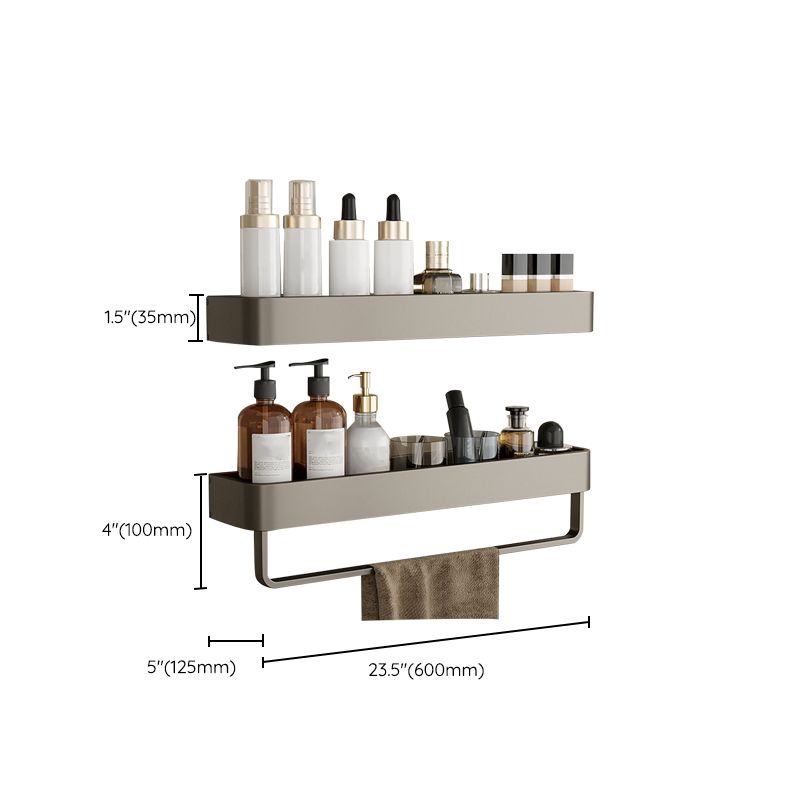Skanto | Modernes Aluminium-Badezimmerzubehör-Set Graues Badezimmerregalsystem