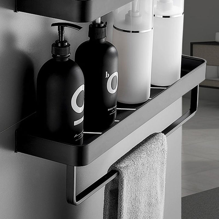 Mattschwarzes modernes Badezimmer-Set 1/2 – Edelstahl-Badezimmerregal