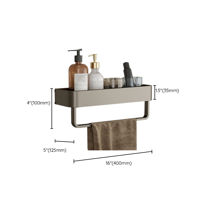 Skanto | Modernes Aluminium-Badezimmerzubehör-Set Graues Badezimmerregalsystem