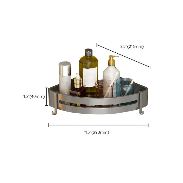 Skanto | Modernes Aluminium-Badezimmerzubehör-Set Graues Badezimmerregalsystem