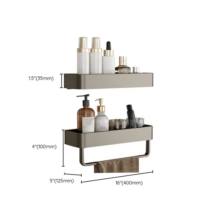 Skanto | Modernes Aluminium-Badezimmerzubehör-Set Graues Badezimmerregalsystem