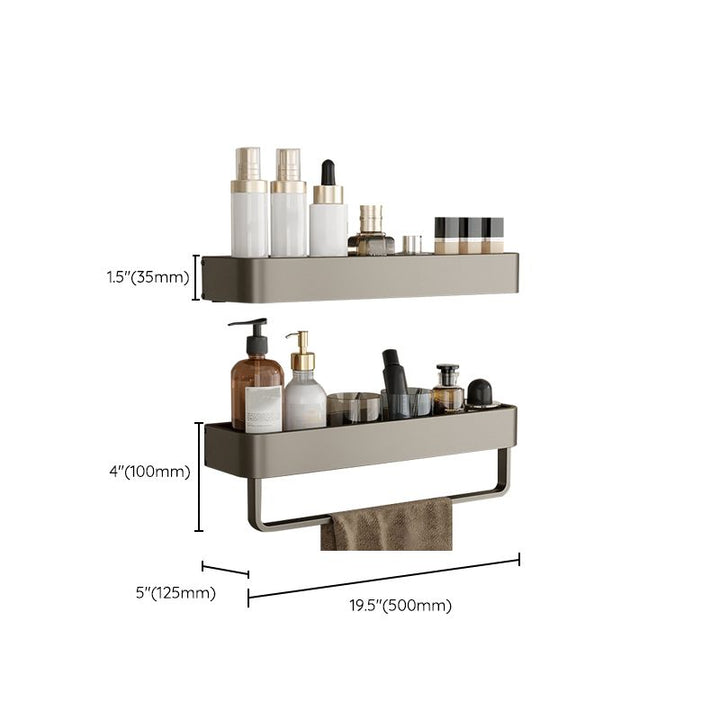 Skanto | Modernes Aluminium-Badezimmerzubehör-Set Graues Badezimmerregalsystem