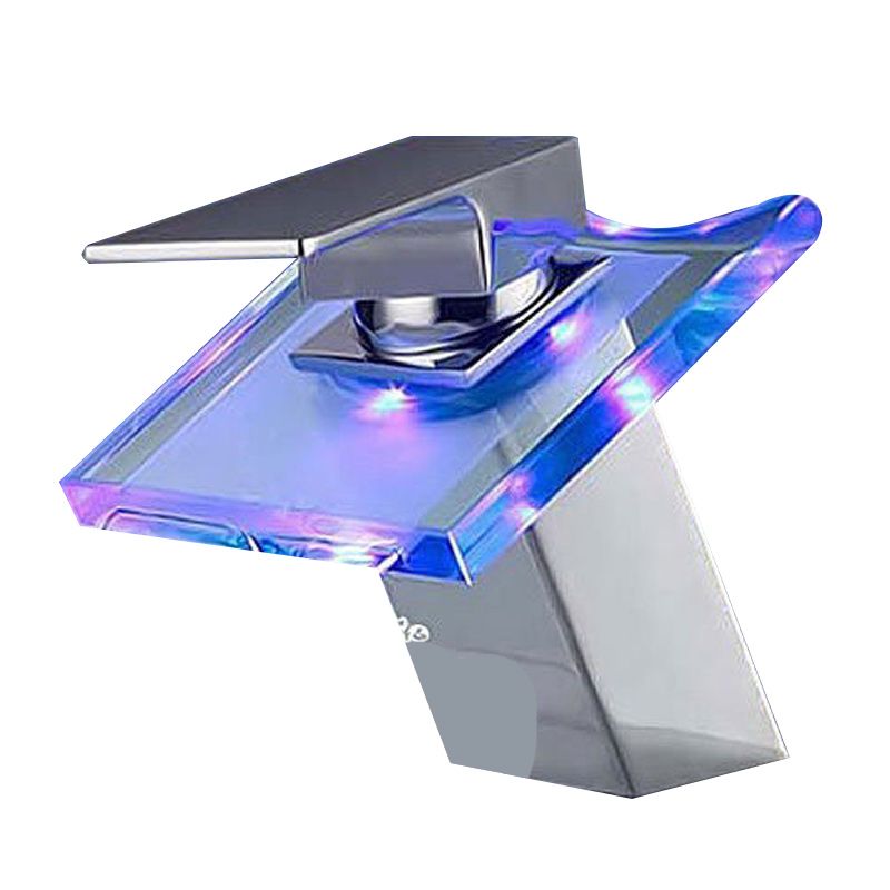 Skanto | 1-Hebel Waschtischarmatur 1-Loch Kupfer-Waschbeckenarmatur mit LED-Beleuchtung