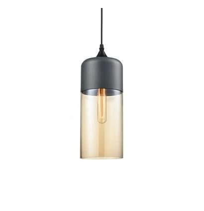 Skanto | Mundgeblasene Glas- & Holz-Pendelleuchte, verstellbar