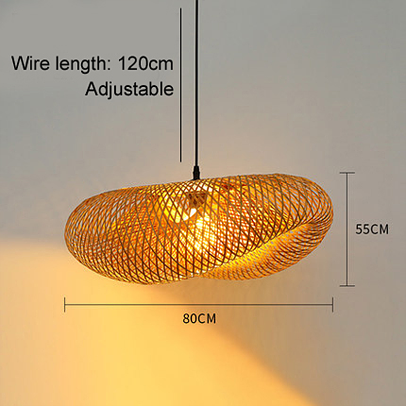 Skanto | Rattan Geflochten Bambus - Pendelleuchte - LED - Licht