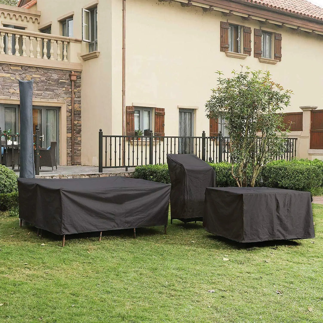 Skanto | Wasserdichte Gartenmöbelabdeckung Schwarz Polyester
