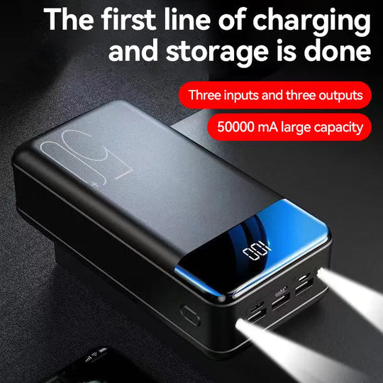 Skanto | 50000mAh Hochleistungs-Powerbank mit Schnellladefunktion für Telefon, Tablet und Laptop