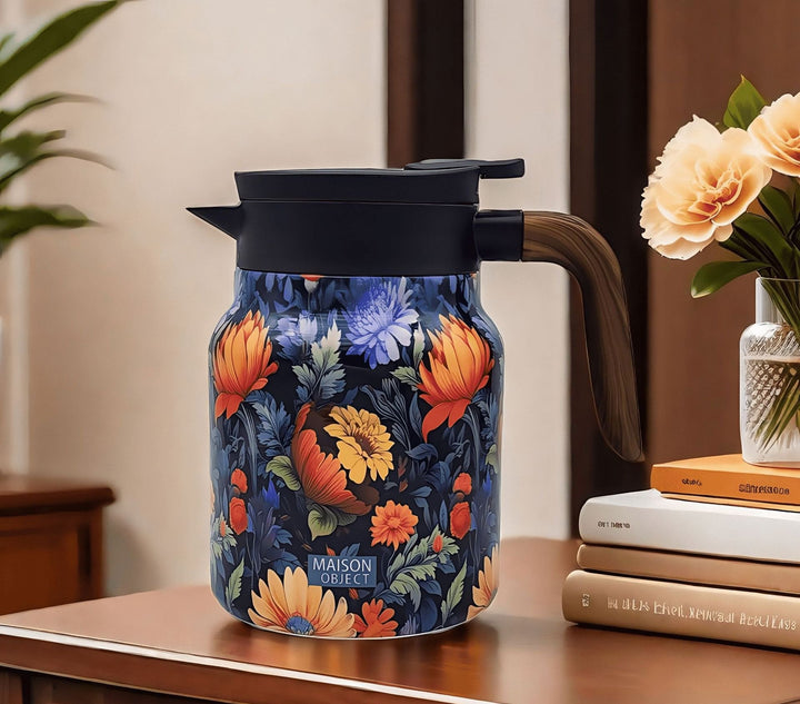 Skanto | Vintage Teekanne mit Blumenmuster – Integriertes Teesieb