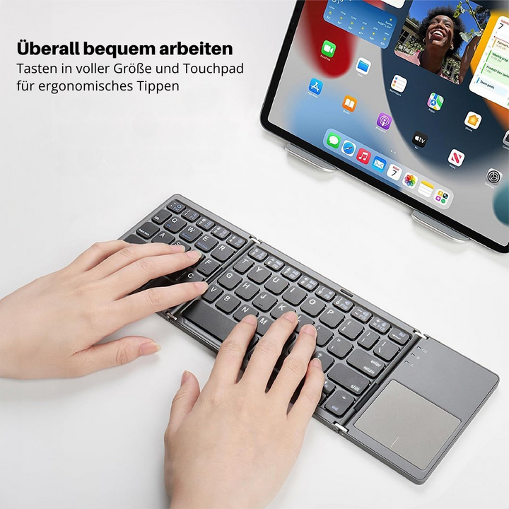 Skanto | Faltbare Bluetooth-Tastatur | Integriertes Touchpad | Schwarz