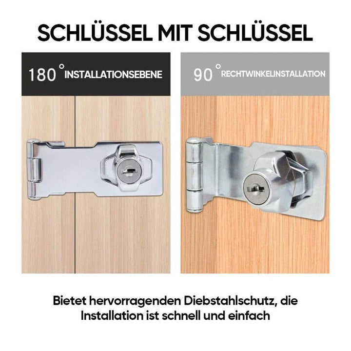 Türschloss-Riegel | Montage ohne Bohren mit Schlüssel