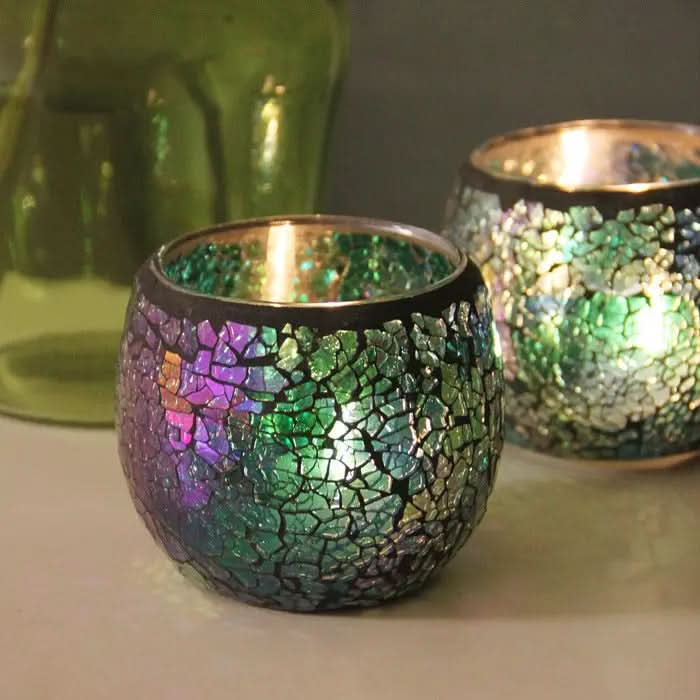 Skanto | Mosaik-Glas-Kerzenhalter für Wohnkultur
