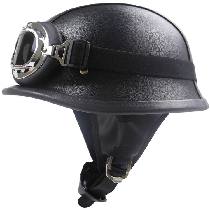Motorradhelm im Vintage-Stil mit integrierter Brille Skanto