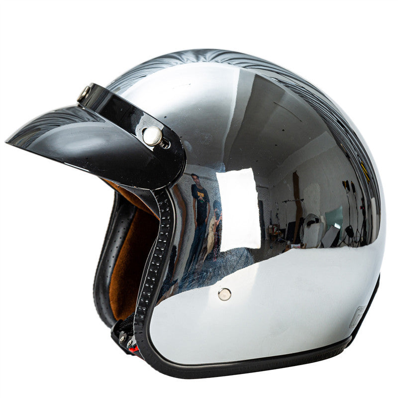 Retro Chrom Motorradhelm Skanto