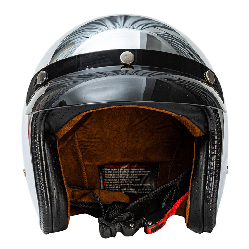 Retro Chrom Motorradhelm Skanto
