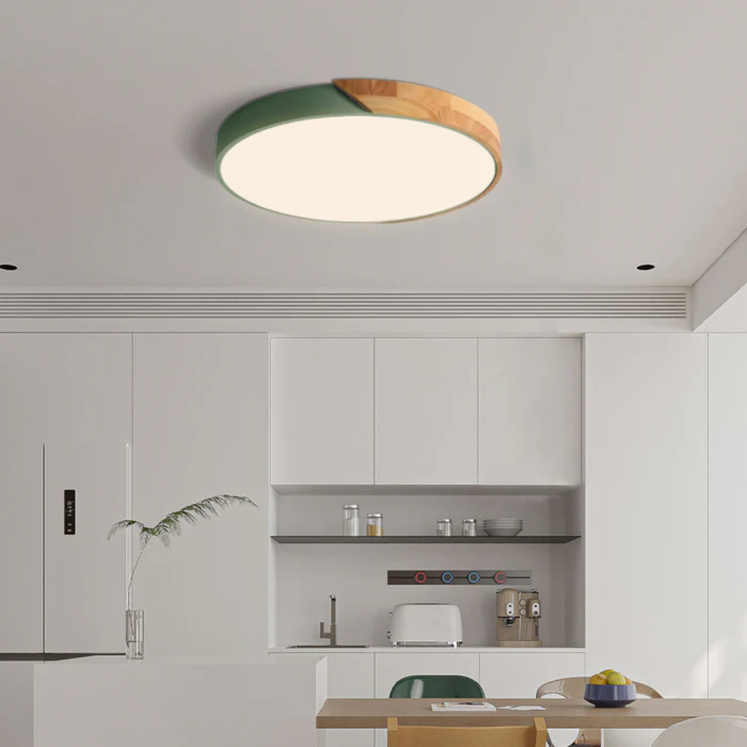 Skanto | Delos – Skandinavische Holz-LED-Deckenleuchte | Moderne energieeffiziente Innenbeleuchtung