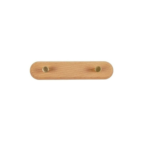 Skanto | WandHout – Minimalistische Wandgarderobe aus Holz mit Messinghaken