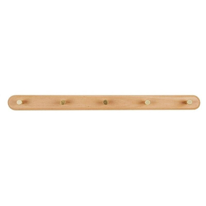 Skanto | WandHout – Minimalistische Wandgarderobe aus Holz mit Messinghaken