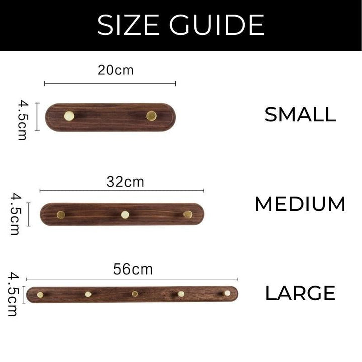 Skanto | WandHout – Minimalistische Wandgarderobe aus Holz mit Messinghaken