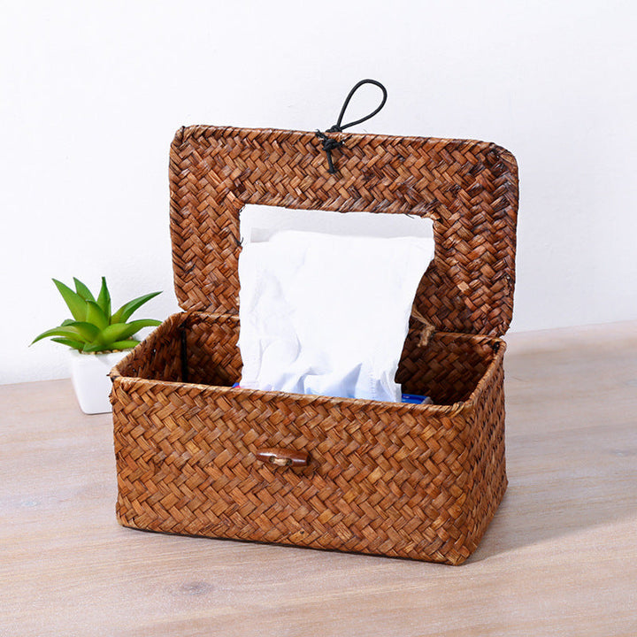 Handgewebter Korb aus Papier für Taschentücher Skanto
