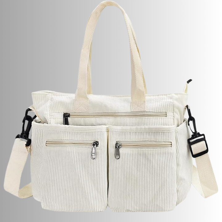 Skanto | Urban Cord Tote Stylische Cord-Schultertasche – Geräumige, praktische & funktionale Alltagstasche