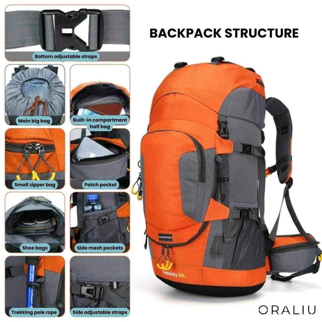 Skanto | 60L Wasserdichter Rucksack – Ultimativer Outdoor-Rucksack für alle Abenteuer