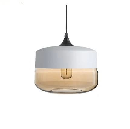 Skanto | Mundgeblasene Glas- & Holz-Pendelleuchte, verstellbar