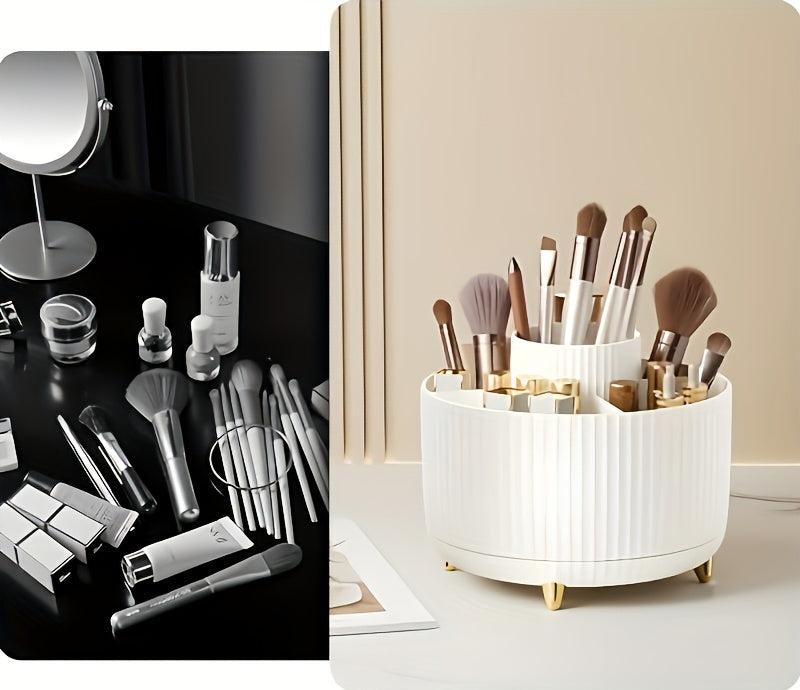 Skanto | GlamSpin – 360° drehbarer Make-up- & Schreibtisch-Organizer mit 5 Fächern