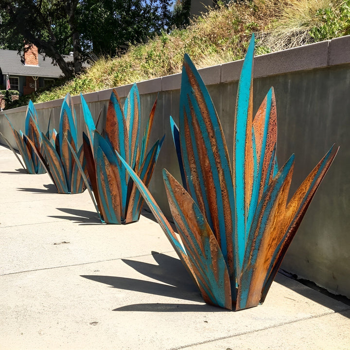 Skanto | Eternal Agave – Handgefertigte Garten-Metallskulptur aus Edelstahl für Innen- und Außendekoration