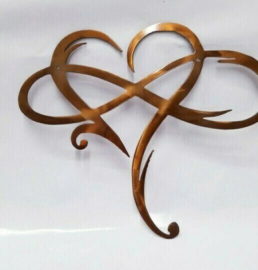 Endloses Herz - Wanddeko aus Stahl, Metall-Wandkunst