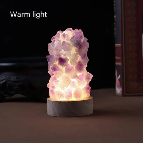 Skanto | Stilvolle Amethyst-Lampe – Beruhigendes Licht und Energie