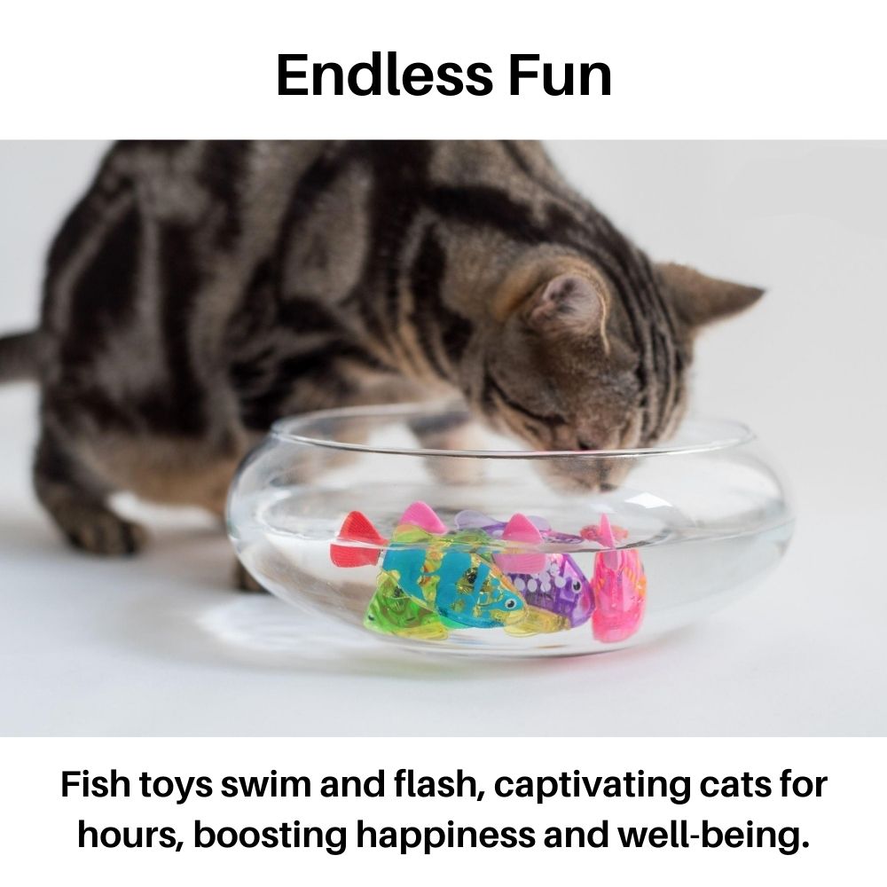 Skanto | AquaPret Interaktives Katzenspielzeug – Beweglicher Fisch mit Lichtern