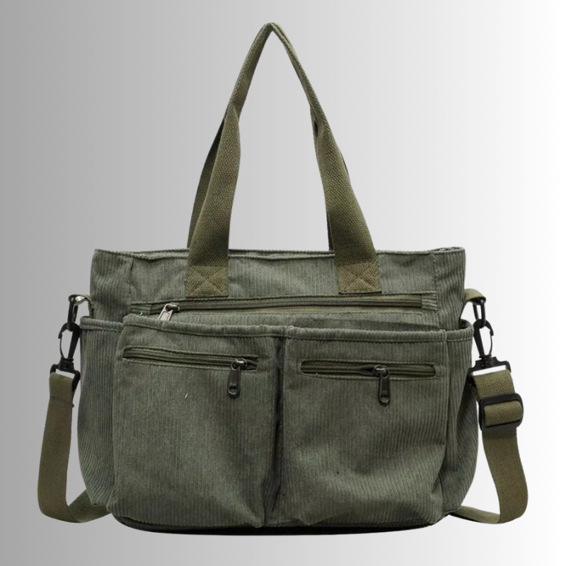 Skanto | Urban Cord Tote Stylische Cord-Schultertasche – Geräumige, praktische & funktionale Alltagstasche