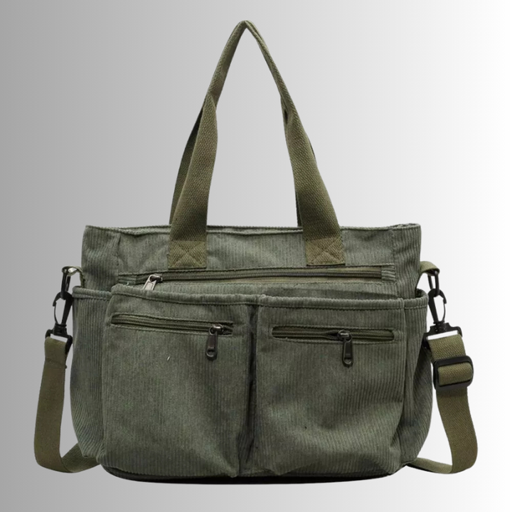 Skanto | Urban Cord Tote Stylische Cord-Schultertasche – Geräumige, praktische & funktionale Alltagstasche